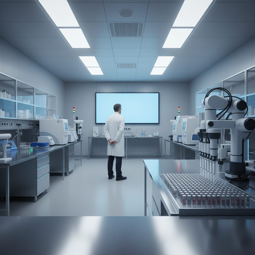 AI-enhanced drug discovery lab