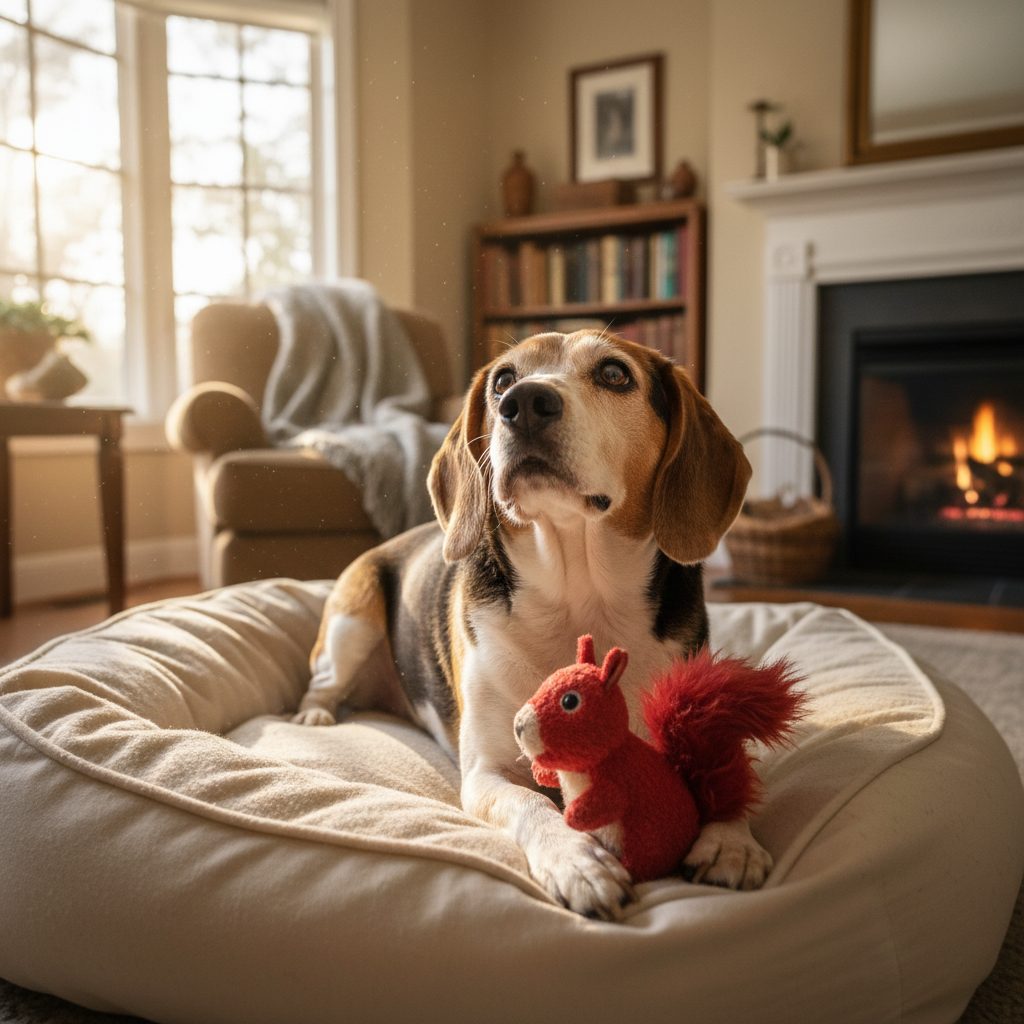 Contented Senior Dog at Home