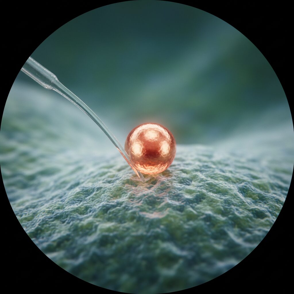 Copper peptides delivering nutrients to skin cells