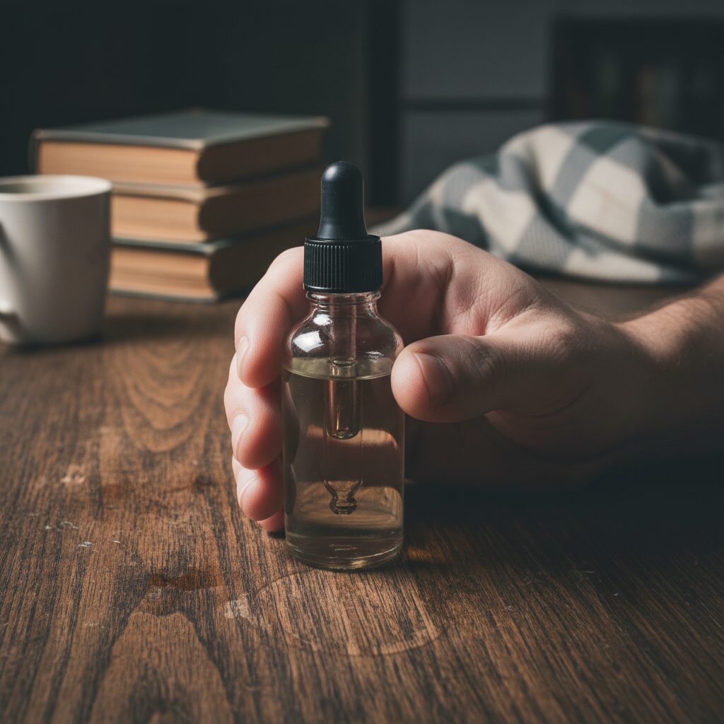 Unlabelled grey market peptide bottle Peptide regulations