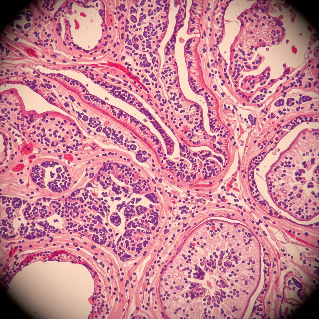 Micrograph of inflamed lung tissue in acute lung injury