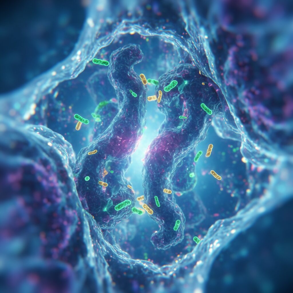 Illustration depicting peptides interacting with ion channels, highlighting their role in modulating neuronal activity. BmK defensins