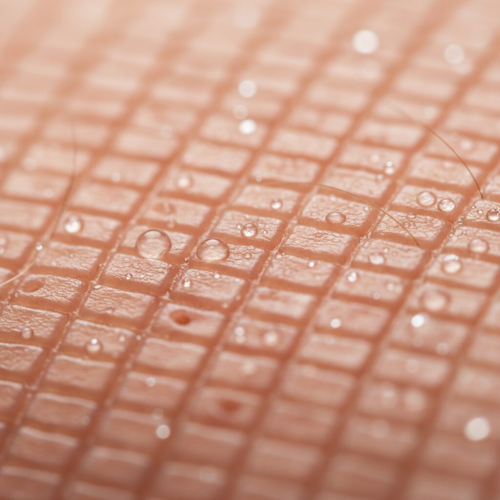 Evening Skincare Essentials graphic illustrating how active ingredients like retinoids penetrate the dermal layers.