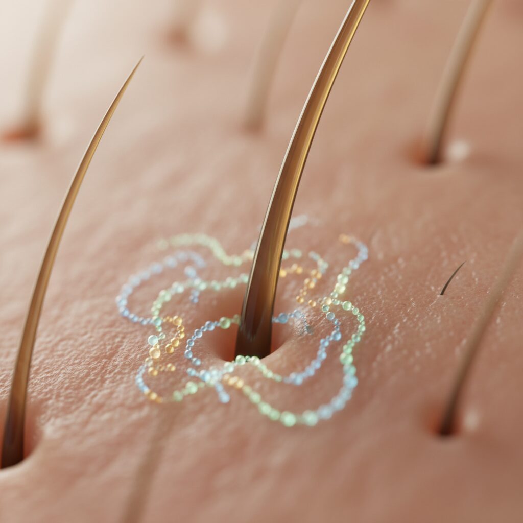 Microscopic view of hair structure