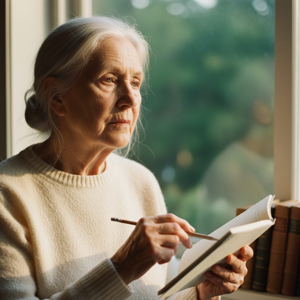 Medical researcher writing notes on levetiracetam Alzheimer’s prevention strategies and synaptic health findings.