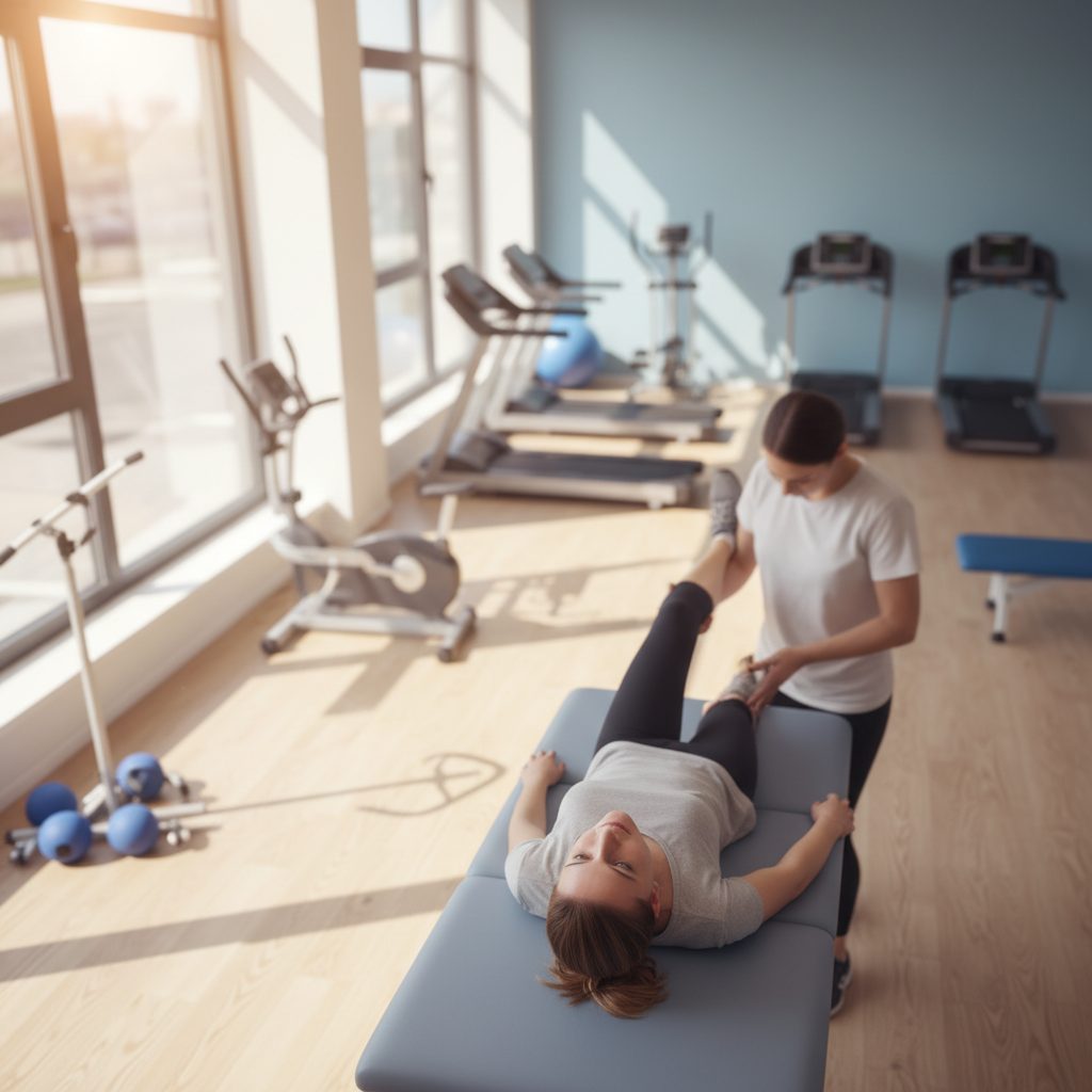 A person regaining movement in a rehabilitation setting, symbolizing hope and recovery from neurological injury.