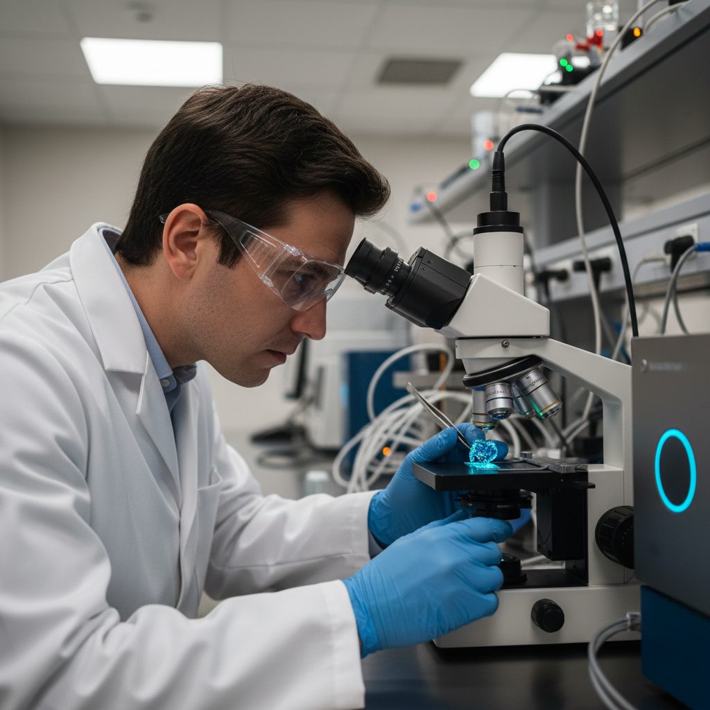 Scientist Performing Peptide Analysis