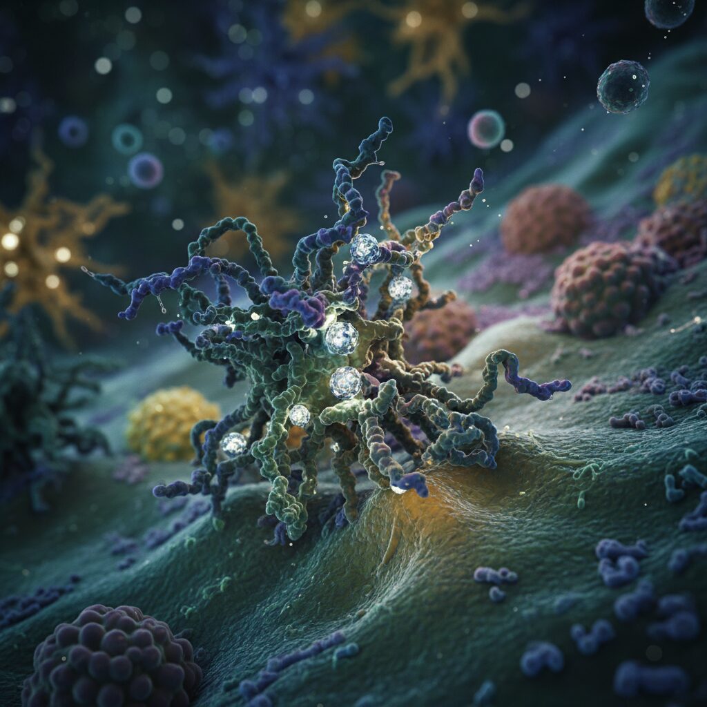 A medical professional explaining FAP-2286 therapy to a patient in a clinic.