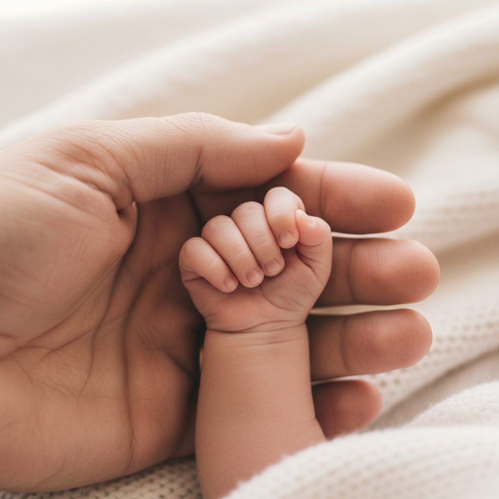 Image depicting vulnerability and hope for an infant, likely related to congenital toxoplasmosis