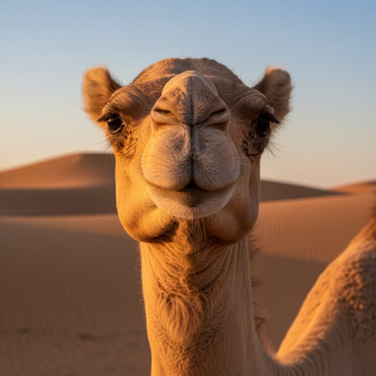 Camel antimicrobial peptides disrupting bacterial cell membranes in scientific illustration